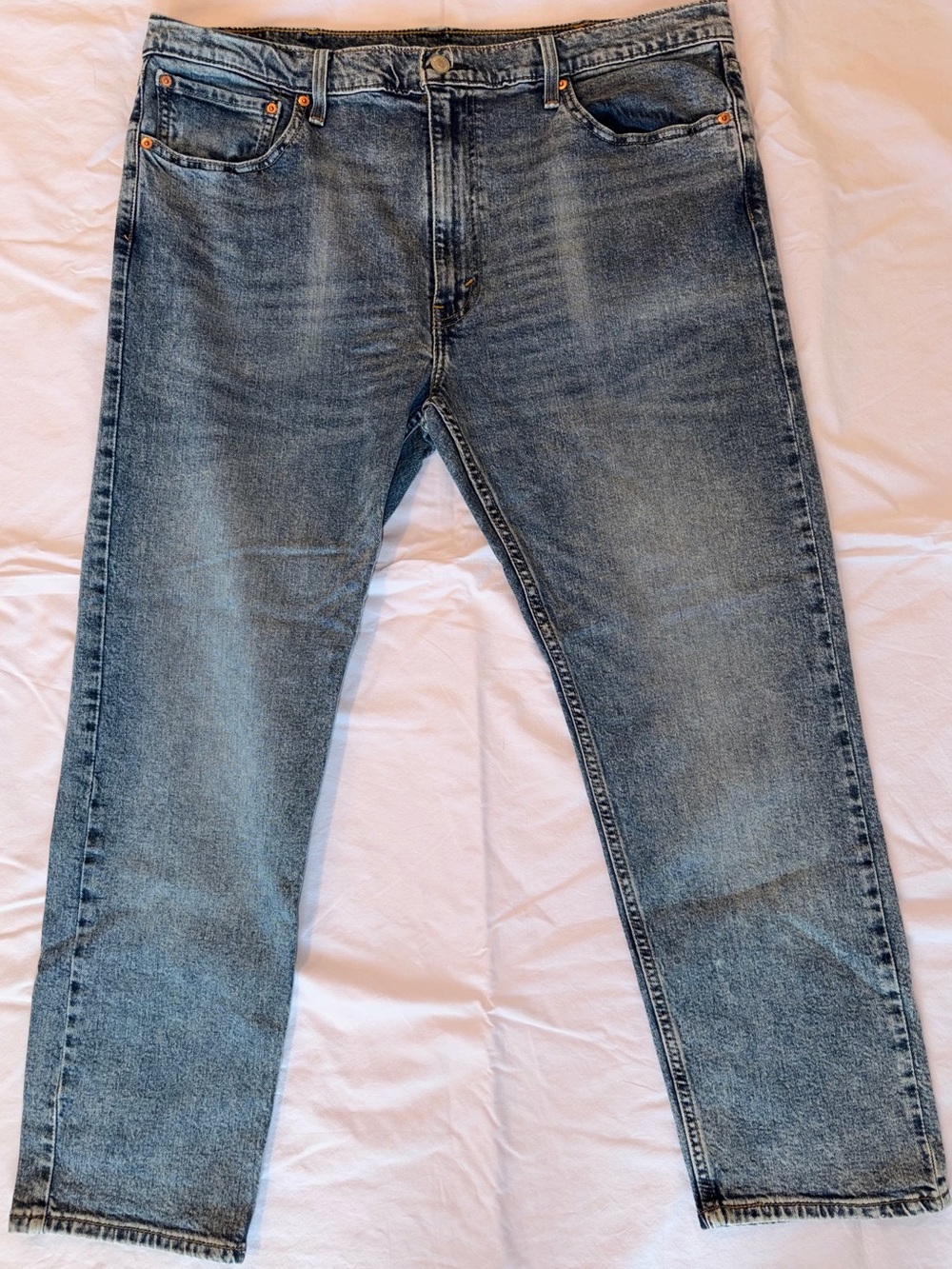 Levi's Men’s 502 Jeans Size W40 L30 Blue Acid Wash Cotton Denim Tapered
